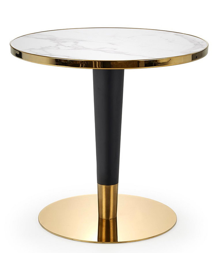 Okrągły stół z marmurowym blatem w stylu glamour - Fenvis