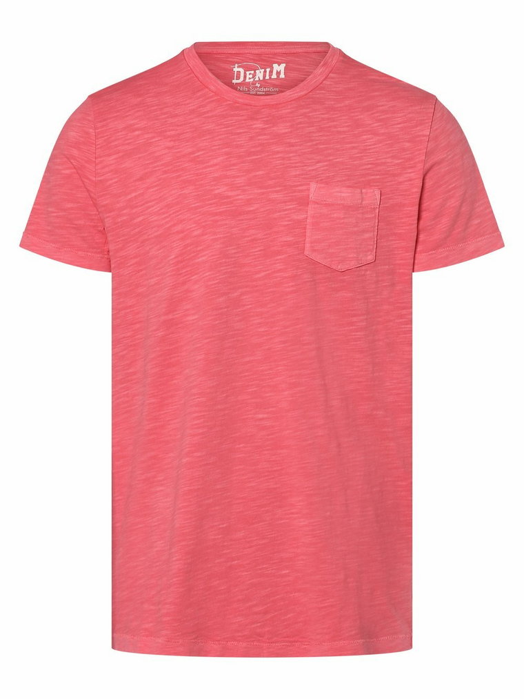 DENIM by Nils Sundström - T-shirt męski, pomarańczowy|wyrazisty róż