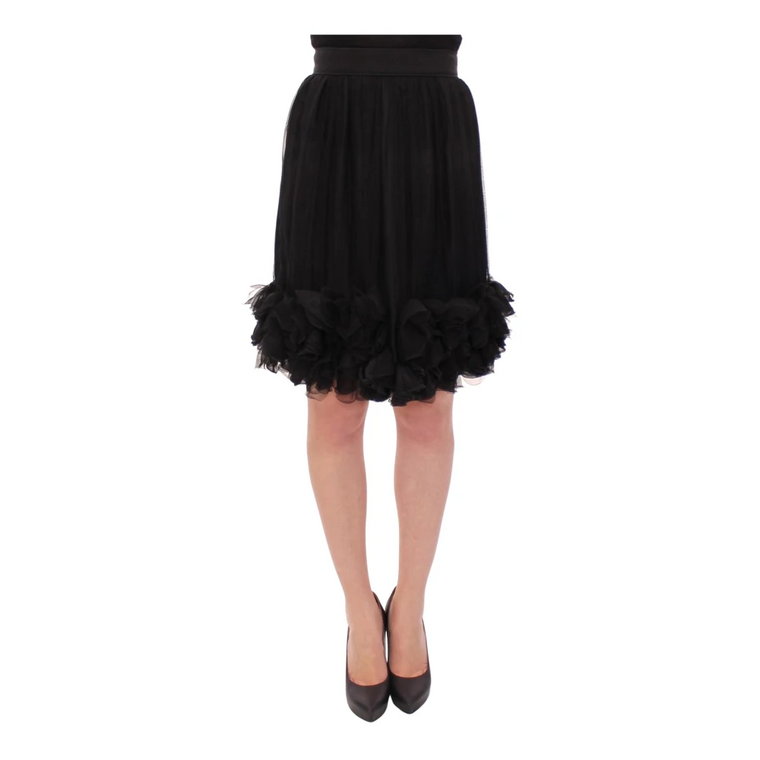 Black Silk Transparent Above Knees Skirt Dolce & Gabbana Pre-owned