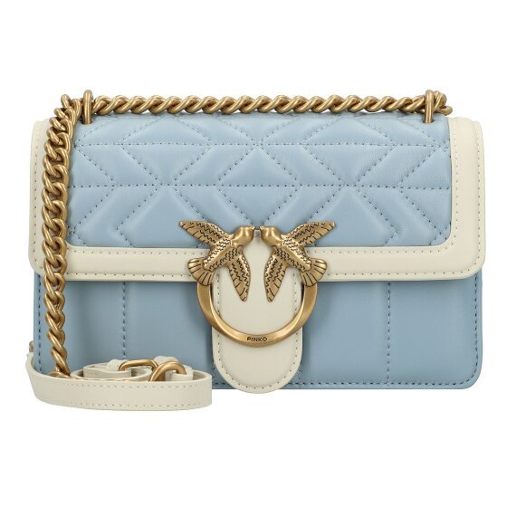 PINKO Love One Torba na ramię Skórzany 22 cm azzurro-bianco-antique gold