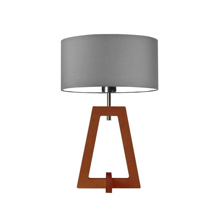 Lampka nocna LYSNE Clio, szara (stalowy), mahoniowa, E27, 47x30 cm