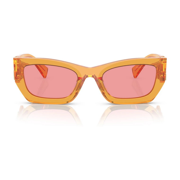 Okulary Przeciwsłoneczne w Kształcie Prostokąta z Złotym Logo Miu Miu