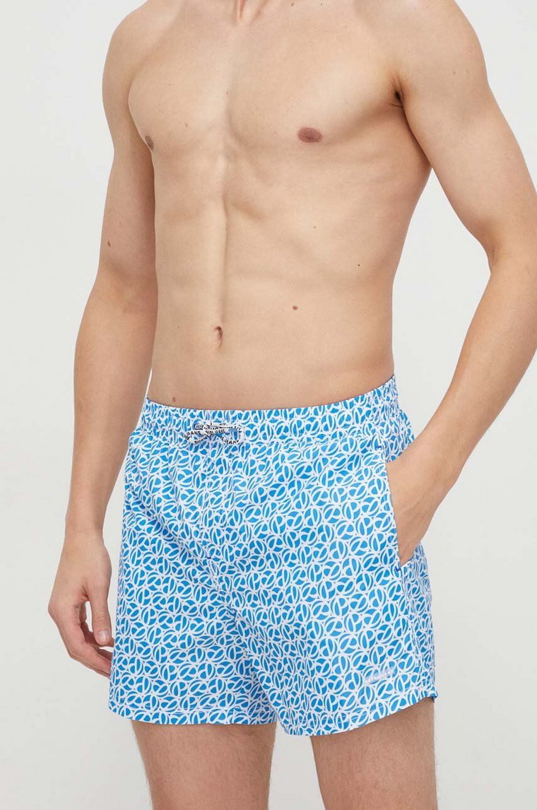 Pepe Jeans szorty kąpielowe P PRINT SWIMSHORT kolor niebieski PMB10394