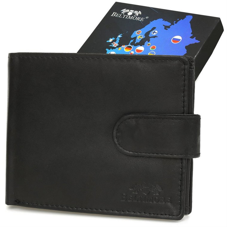 Męski portfel skórzany klasyczny RFiD czarny Beltimore U92