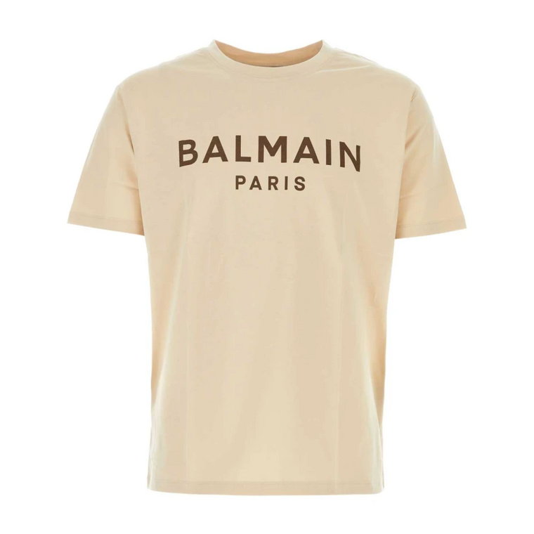 Beżowy Bawełniany T-Shirt Balmain