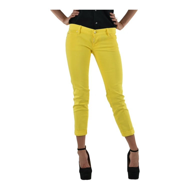 Vibrant Yellow Capri Slim-fit Jeans Dsquared2