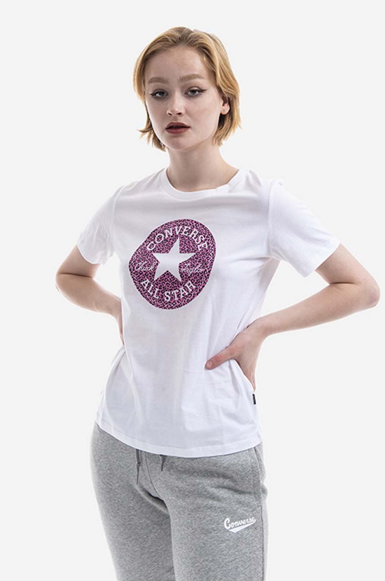 Converse t-shirt bawełniany kolor biały 10023438.A02-WHITE