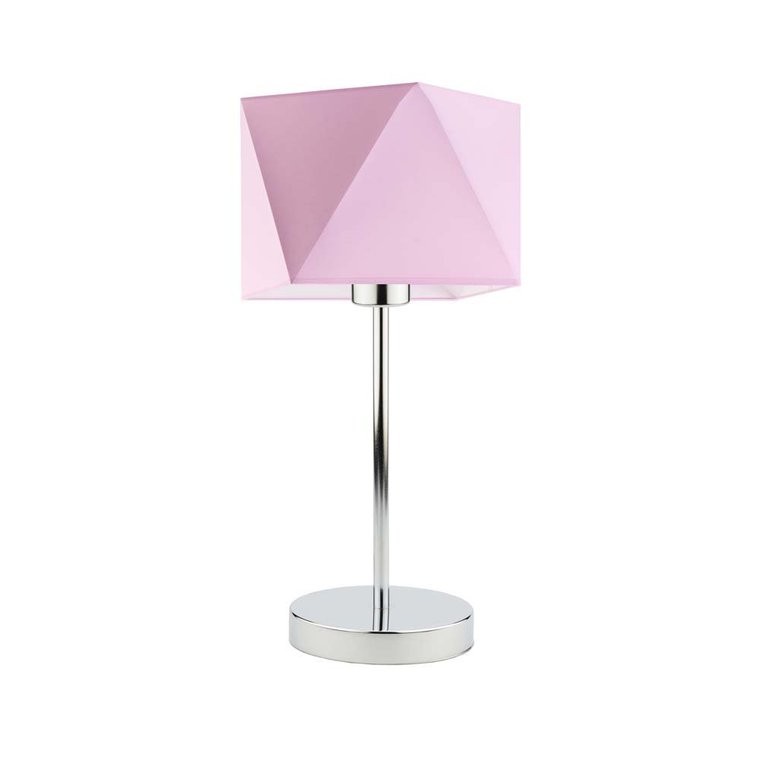 Lampka nocna LYSNE Wuhu, 60 W, E27, jasnoróżowa/chrom, 43x23 cm