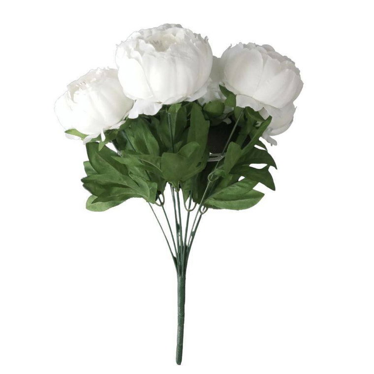 Kwiaty dekoracyjne Bukiet Peoni Biały biały