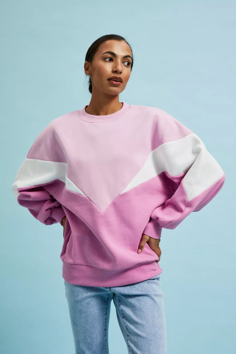 Bluza oversize wkładana przez głowę różowa