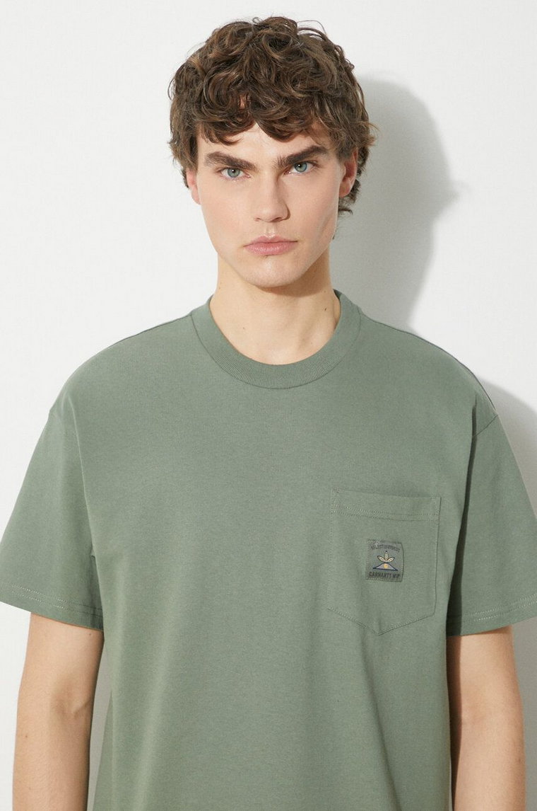 Carhartt WIP t-shirt bawełniany S/S Field Pocket T-Shirt męski kolor zielony gładki I033265.1YFXX