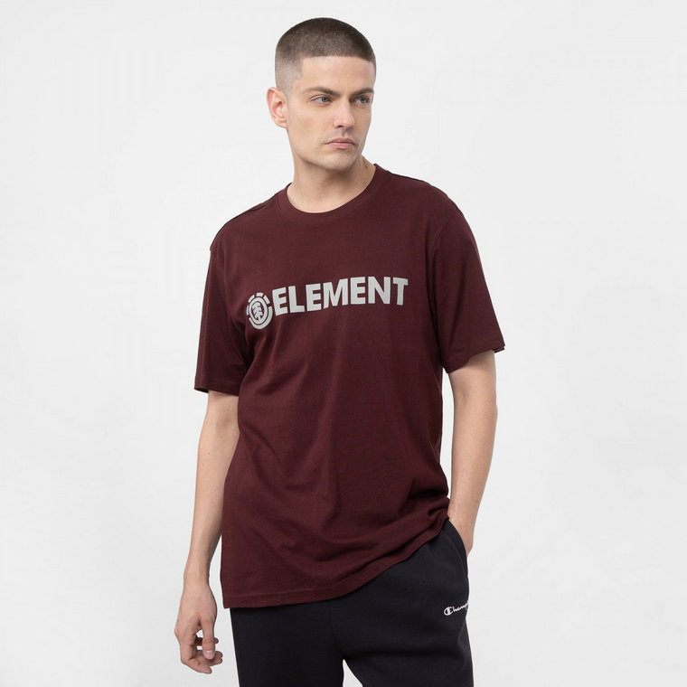 Męski t-shirt z nadrukiem ELEMENT Blazin - bordowy