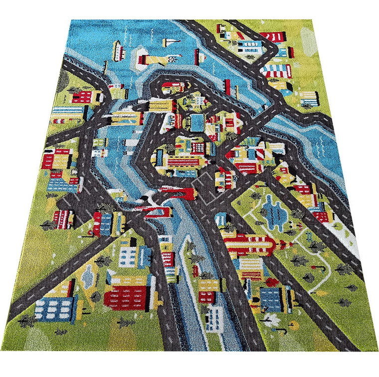 Dziecięcy dywan z motywem miasteczka - Asko 5X