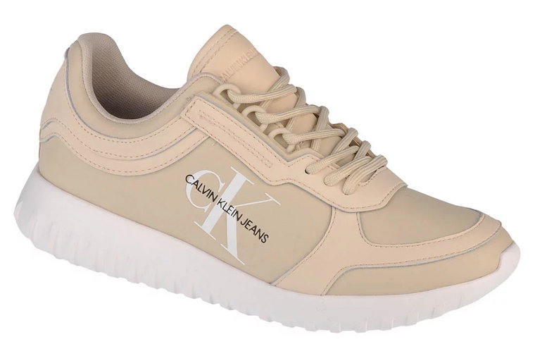 Calvin Klein Runner Laceup YW0YW00375-AEO, Damskie, Beżowe, buty sneakers, skóra licowa, rozmiar: 36