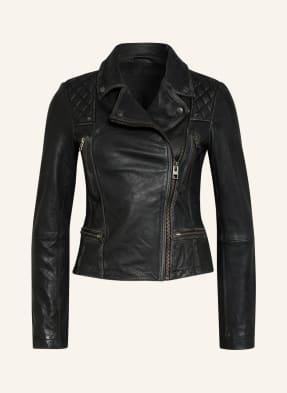 Allsaints Kurtka Skórzana Cargo Biker schwarz