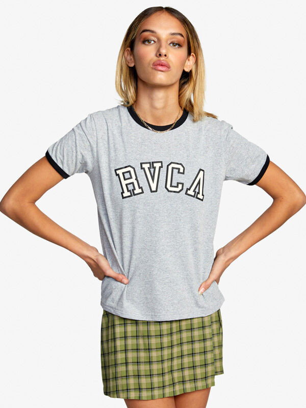 RVCA UNIVERSITY grey heather t-shirt damski - S