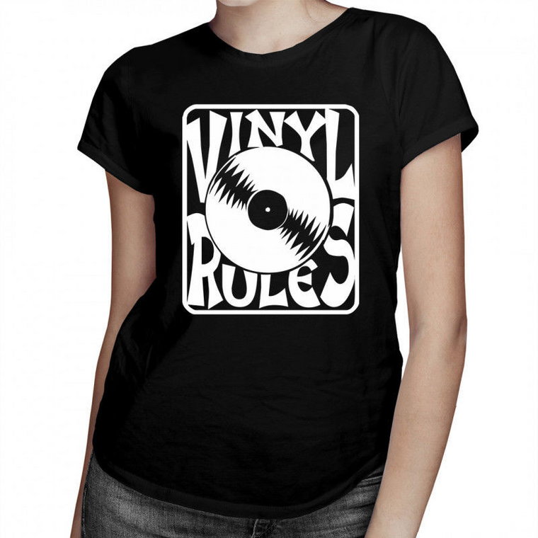 Vinyl Rules - damska koszulka z nadrukiem