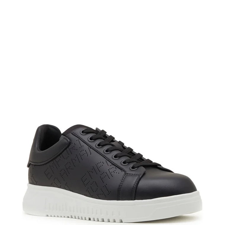 Emporio Armani Skórzane trampki SNK PERFORATED CALF+