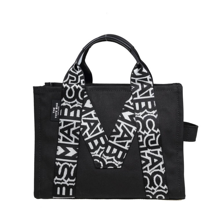Czarna torba z monogramem z płótna Marc Jacobs