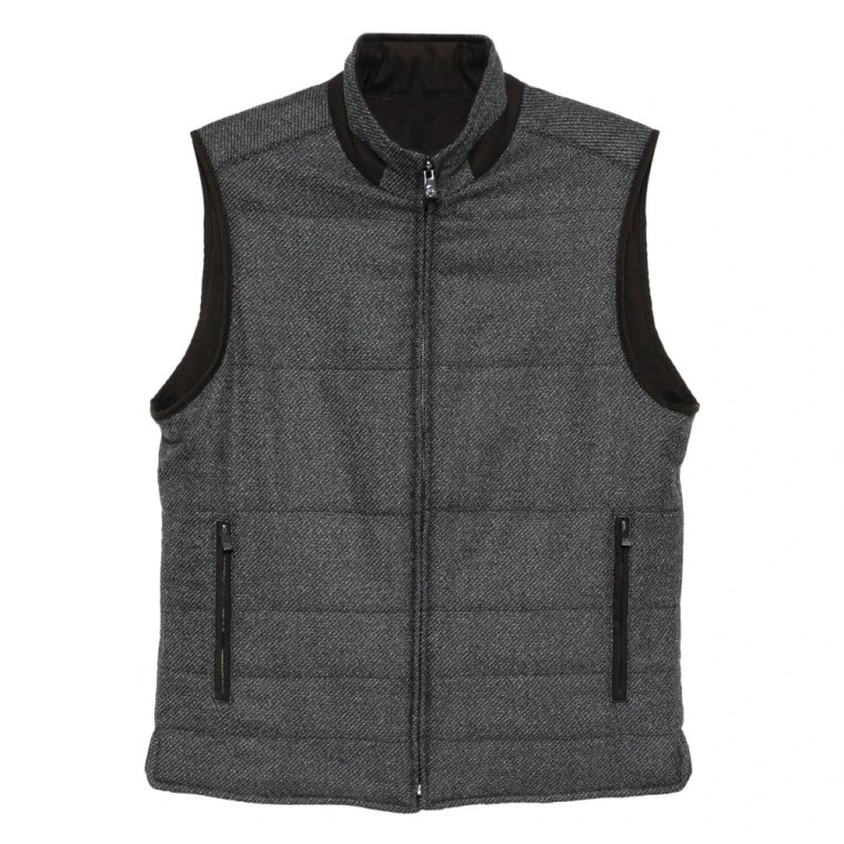 Wełniany Reversible Gilet z Kieszeniami Corneliani