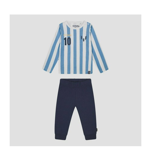 Piżama (spodnie + koszulka z długim rękawem) dziecięca Messi S49309-2 86-92 cm Jasnoniebieska/Biała (8720815172359). Piżamy chłopięce