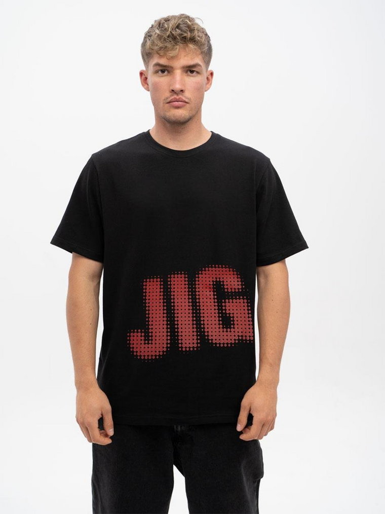 Koszulka Z Krótkim Rękawem Oversize Męska Czarna  / Czerwona Jigga Wear Pixel