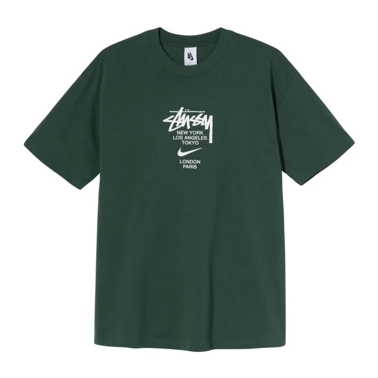 Limitowana edycja Stussy International T-Shirt Zielony Nike