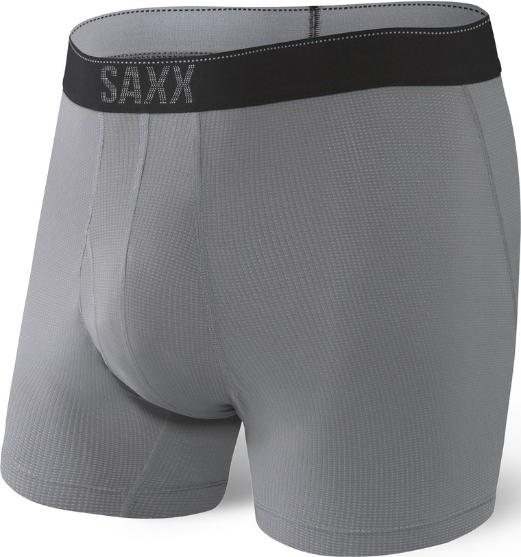 Bokserki męskie trekkingowe / sportowe z rozporkiem SAXX QUEST Boxer Brief Fly  ciemnoszare