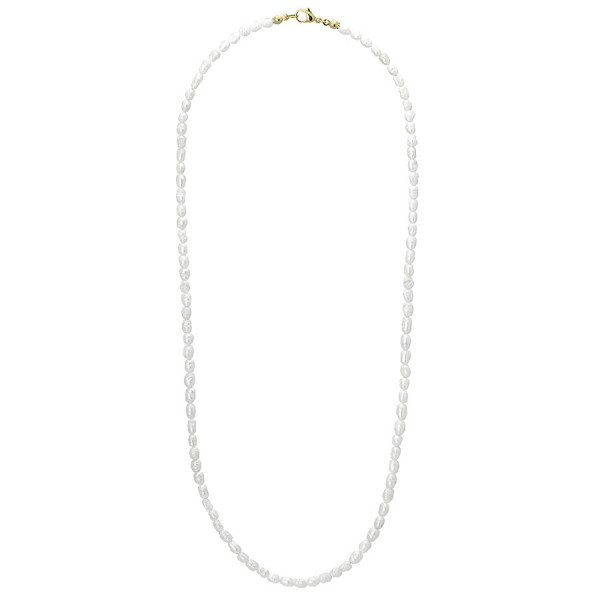 Długi naszyjnik z perłami z złoconym zapięciem dla mężczyzn i kobiet
