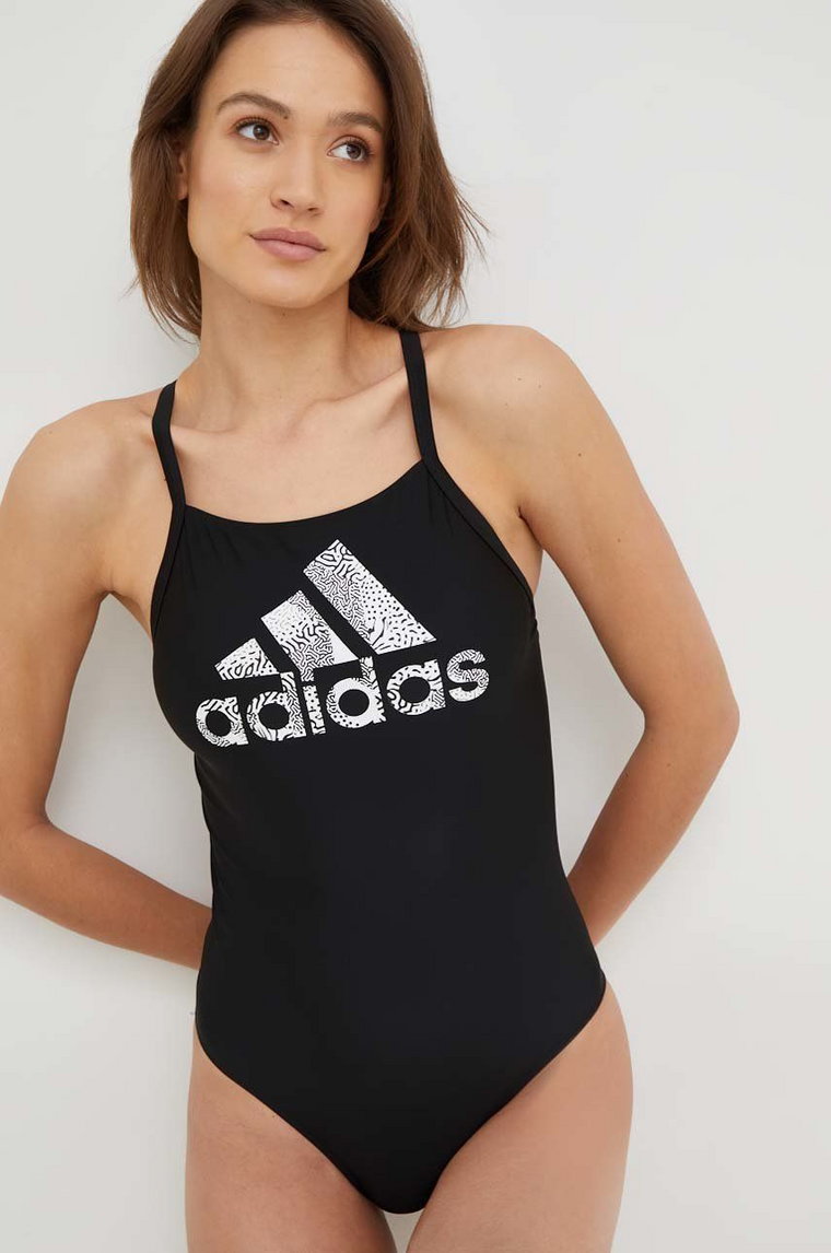 adidas Performance jednoczęściowy strój kąpielowy kolor czarny miękka miseczka