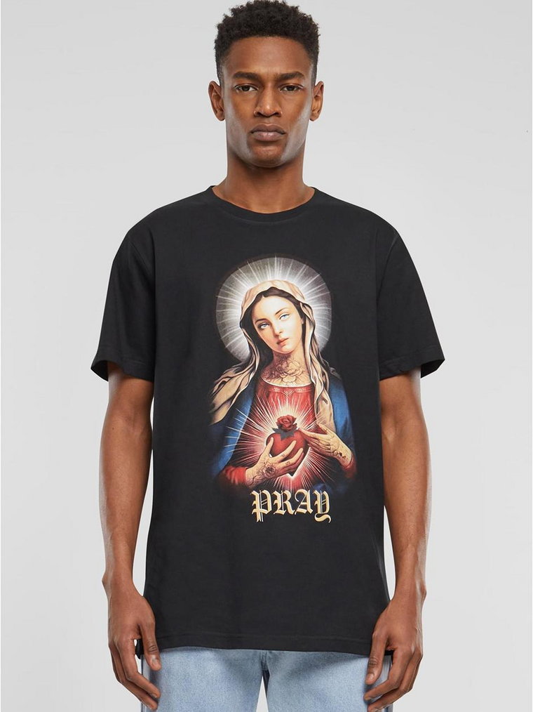 Koszulka Z Krótkim Rękawem Męska Czarna Mister Tee MT3025 Praying Mary