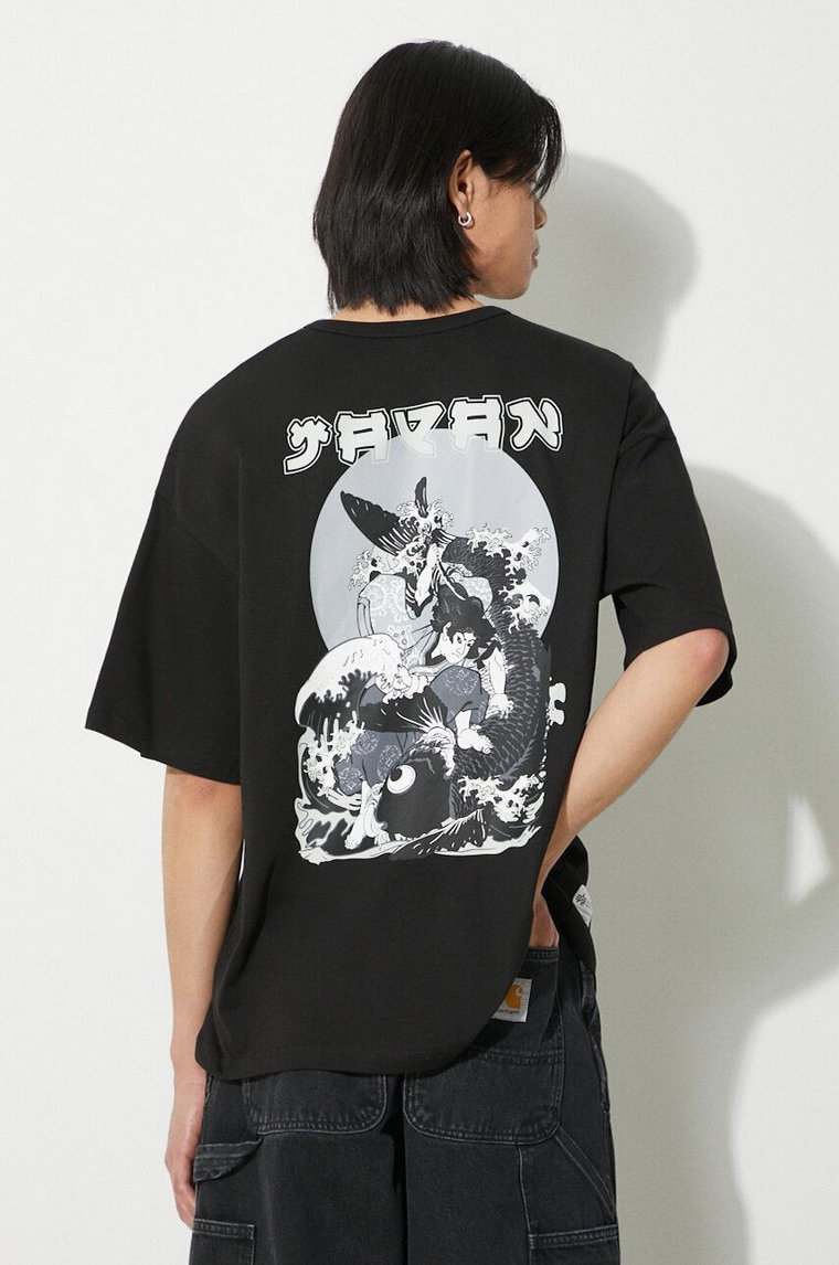 Alpha Industries t-shirt bawełniany Japan Wave Warrior męski kolor czarny z nadrukiem 146513
