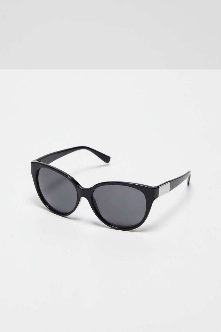 Okulary przeciwsłoneczne z zaokrąglonymi szkłami - czarne