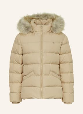 Tommy Hilfiger Kurtka Puchowa Z Odpinanym Sztucznym Futrem beige