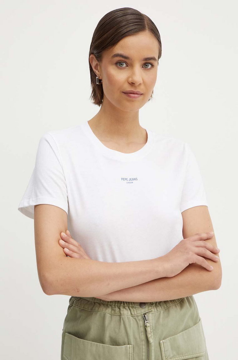 Pepe Jeans t-shirt bawełniany EMILY damski kolor biały PL505877