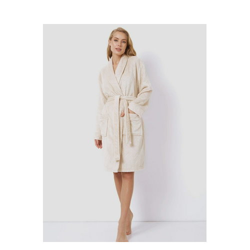 Szlafrok Aruelle Zahra bathrobe M Beżowy (5905616140292). Szlafroki damskie