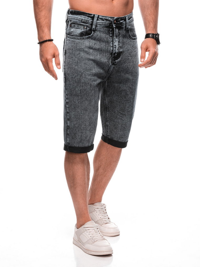 Krótkie spodenki męskie jeansowe W507 - czarne