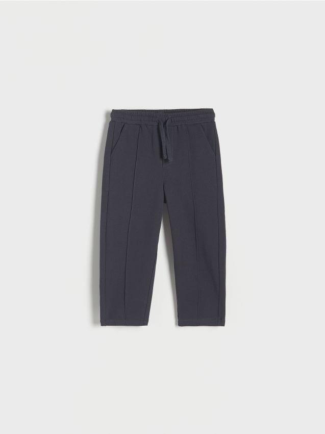 Reserved - Dresowe spodnie z przeszyciami - ciemnoszary