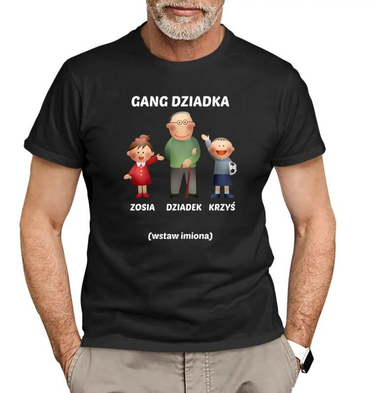 Gang dziadka - męska koszulka na prezent produkt personalizowany