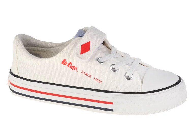 Lee Cooper LCW-22-44-0804K, Dla chłopca, Białe, trampki, tkanina, rozmiar: 33