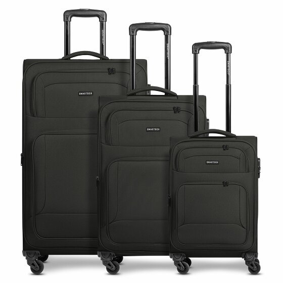 Smartbox Edition 04 4 kółka Zestaw walizek 3-części z plisą rozprężną black