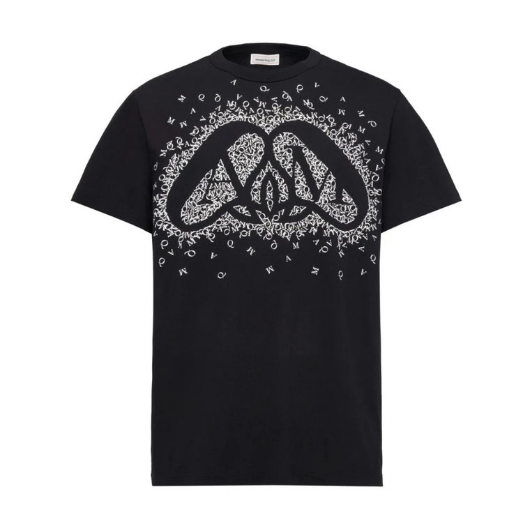 Charm Print Bawełniany T-shirt Alexander McQueen