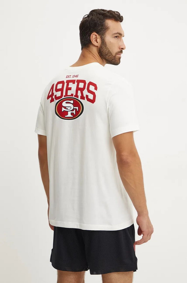 Nike t-shirt bawełniany San Francisco 49ers męski kolor beżowy z nadrukiem N199-11K-73-8AB