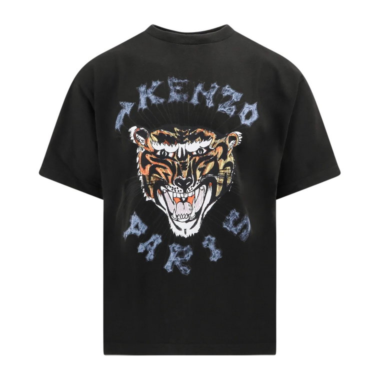 Czarne koszulki i pola Tiger Head Kenzo