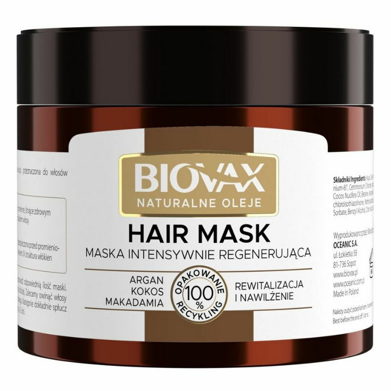 Biovax Argan Makadamia Kokos - maska do włosów 250ml