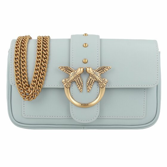 PINKO Love One Torba na ramię Skórzany 19.5 cm light blue