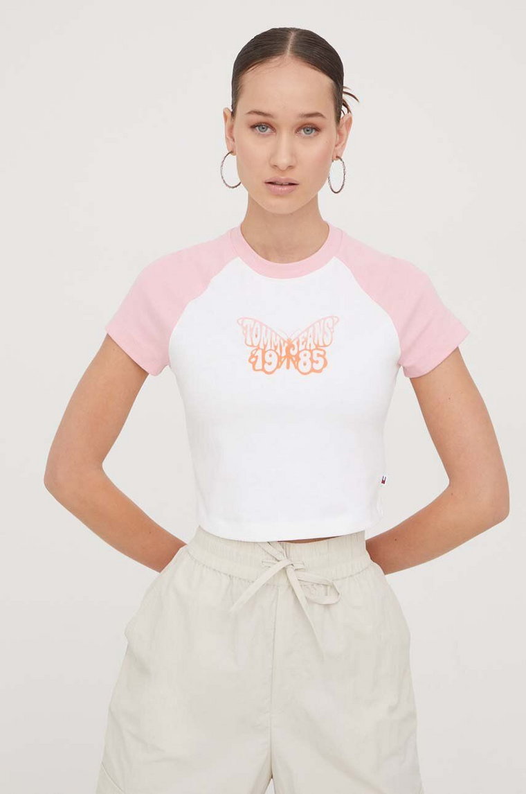 Tommy Jeans t-shirt damski kolor biały DW0DW17379