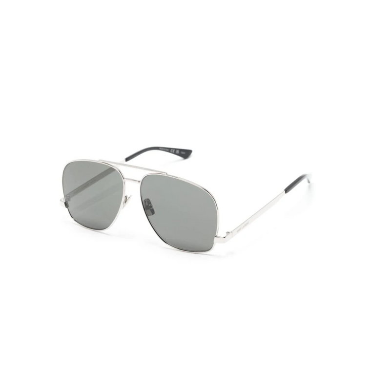 Srebrne Okulary przeciwsłoneczne z oryginalnymi akcesoriami Saint Laurent