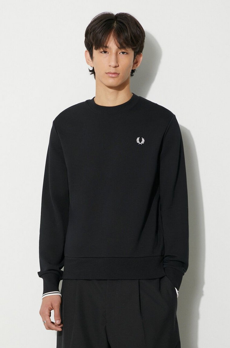 Fred Perry bluza bawełniana męska kolor czarny gładka M7535.184