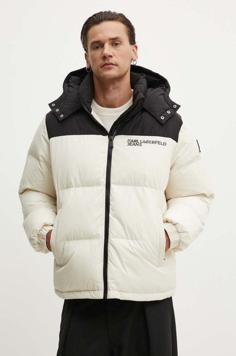 Karl Lagerfeld Jeans kurtka męska kolor beżowy zimowa 245D1506